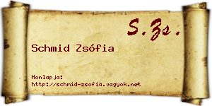 Schmid Zsófia névjegykártya