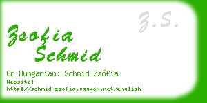 zsofia schmid business card